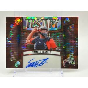 2025 Leaf Metal Samuel Basallo Testify Crystal Auto 9/10 SP Baltimore Orioles